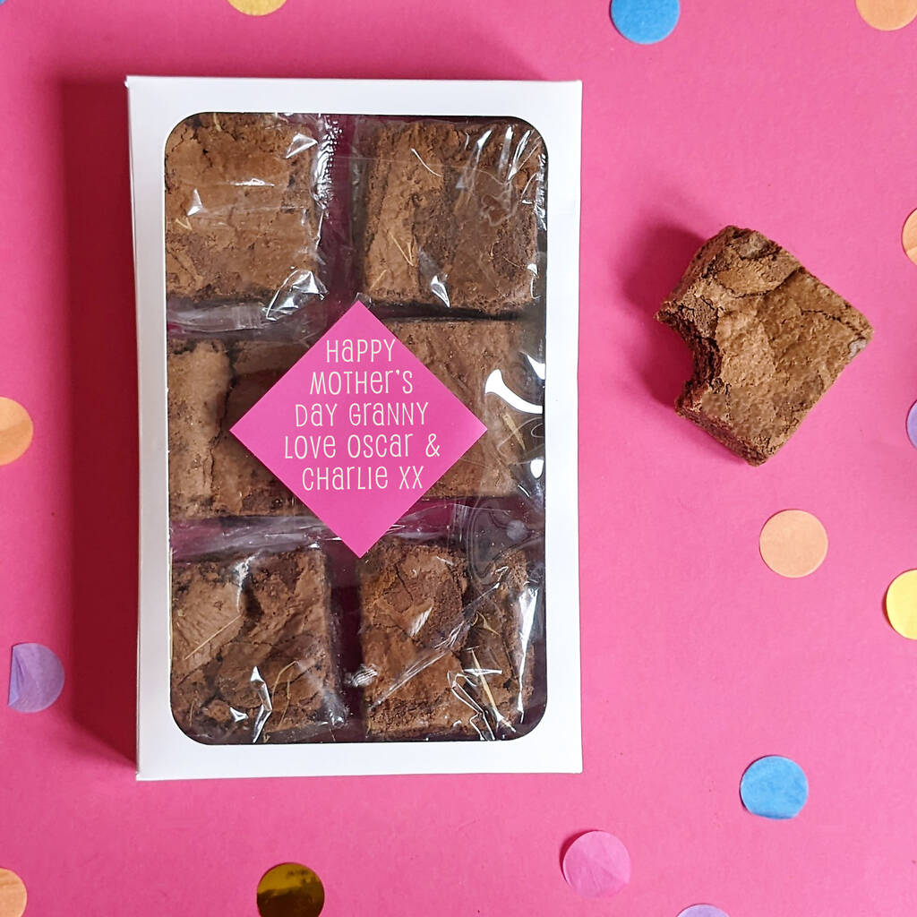 Personalised Mother's Day Gooey Brownies Gift Box MixPixie