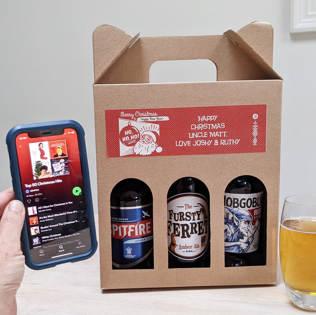 Personalised Christmas Beer Set And Playlist MixPixie Limited
