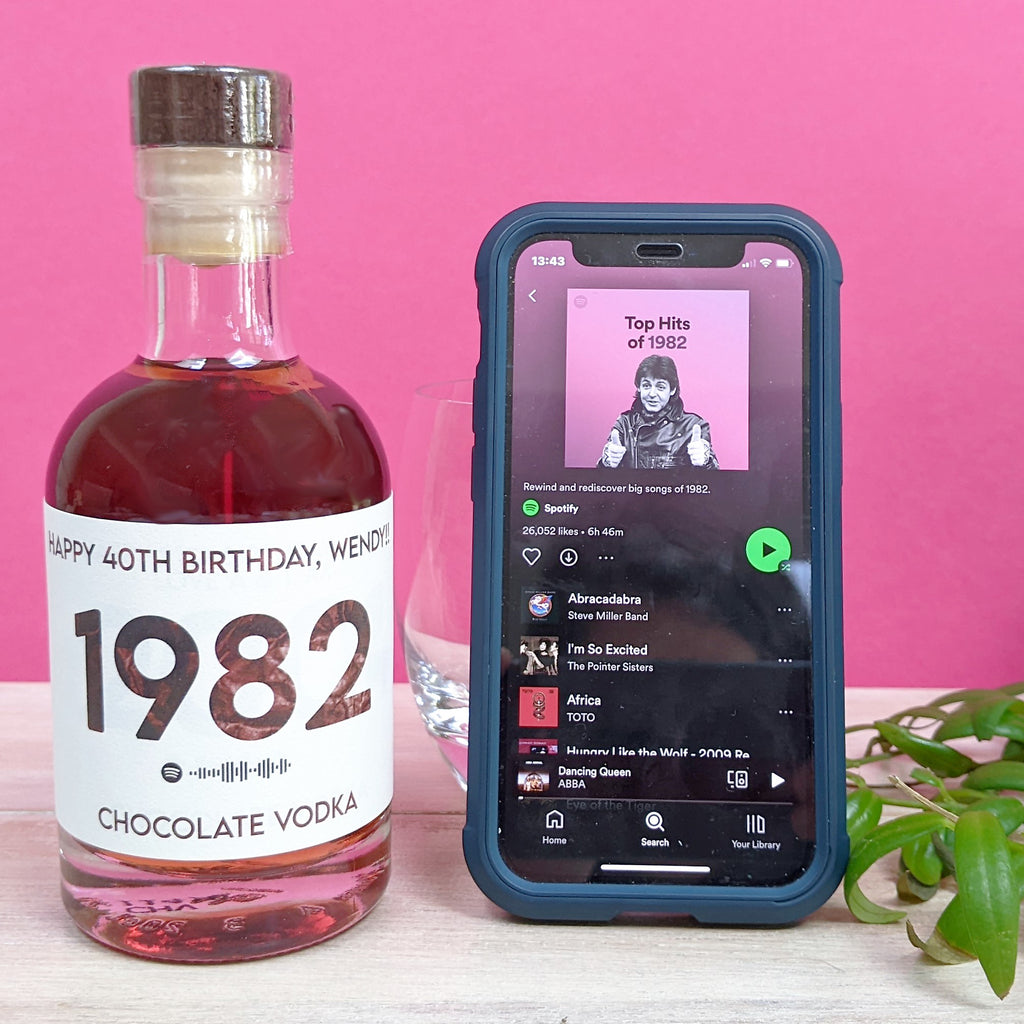 Personalised Special Year Chocolate Vodka With Music MixPixie Limited
