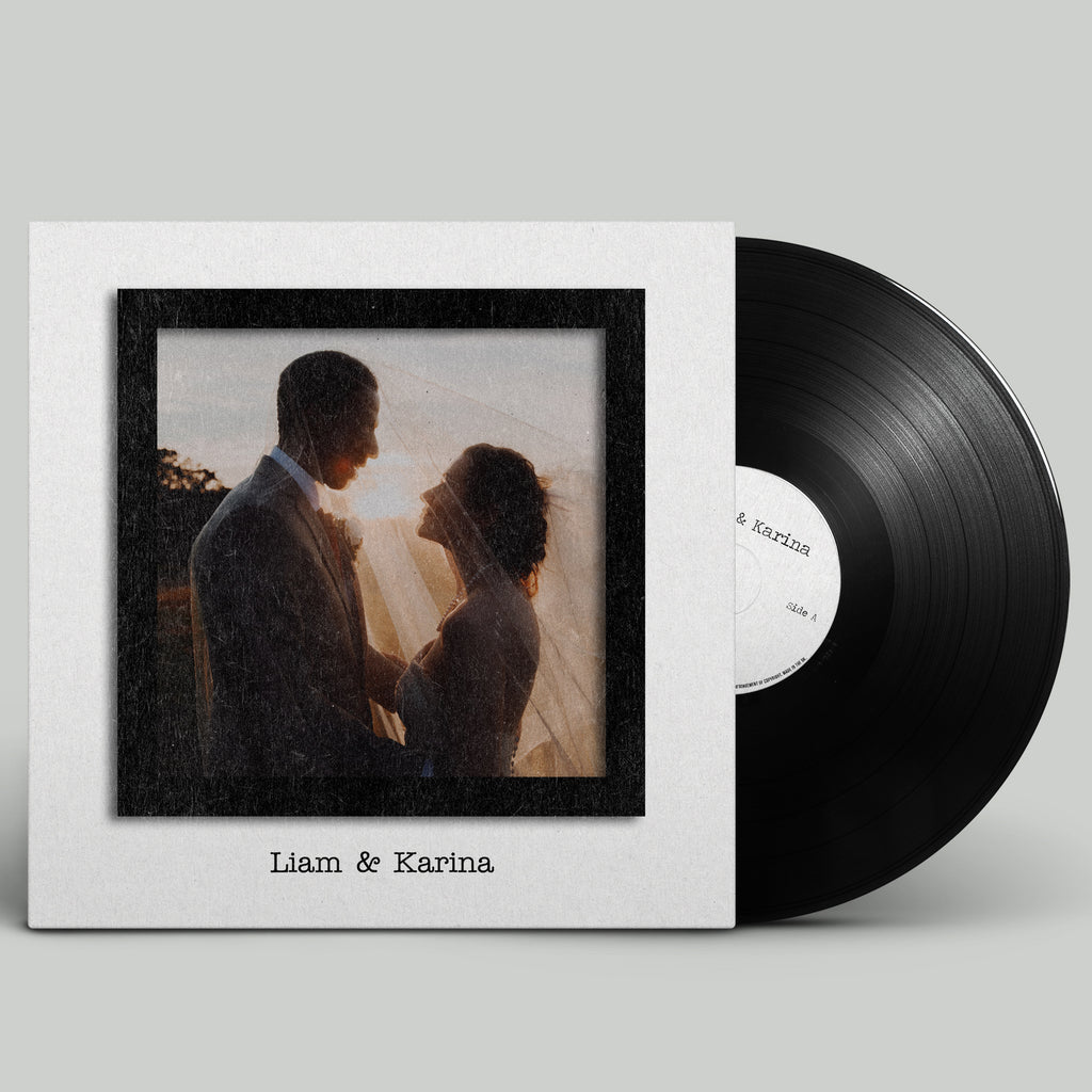 Personalised Twelve Inch Vinyl Record - White Photo Upload Design MixPixie