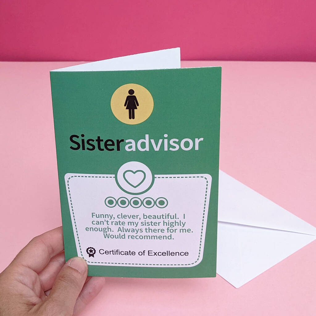 Sister Advisor Review Greetings Card MixPixie