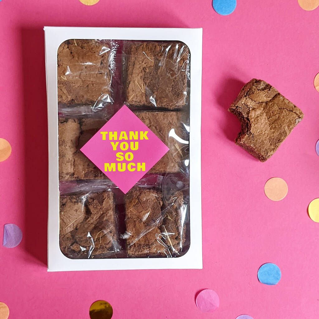 Personalised Thank You Gooey Brownies Gift Box MixPixie