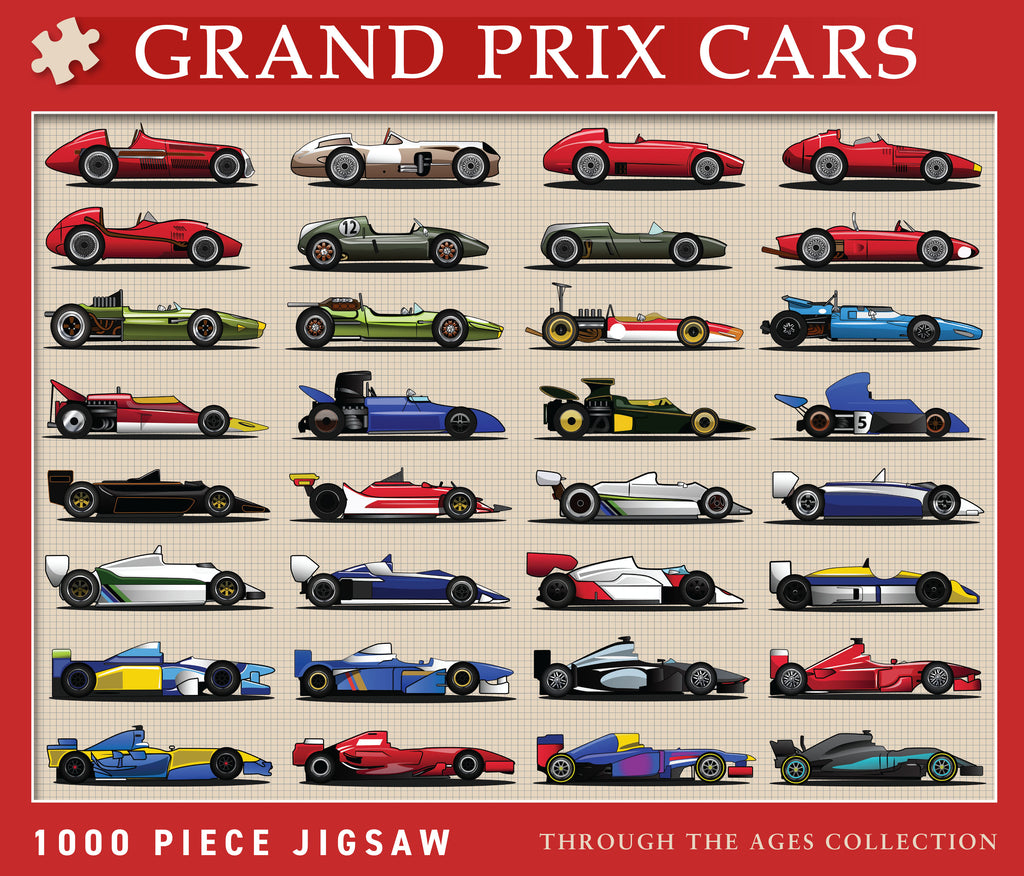 1000 Piece Iconic Grand Prix Racing Cars Puzzle MixPixie