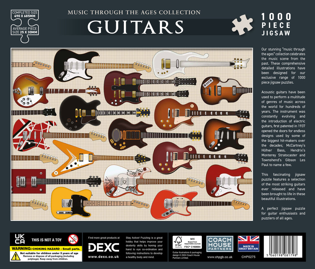 1000 Piece Iconic Guitars Puzzle MixPixie