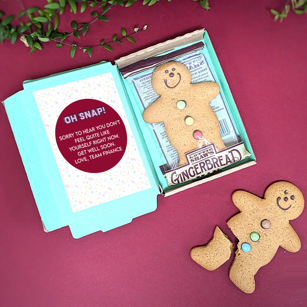 Personalised Gingerbread Man Get Well Soon Letterbox Gift MixPixie