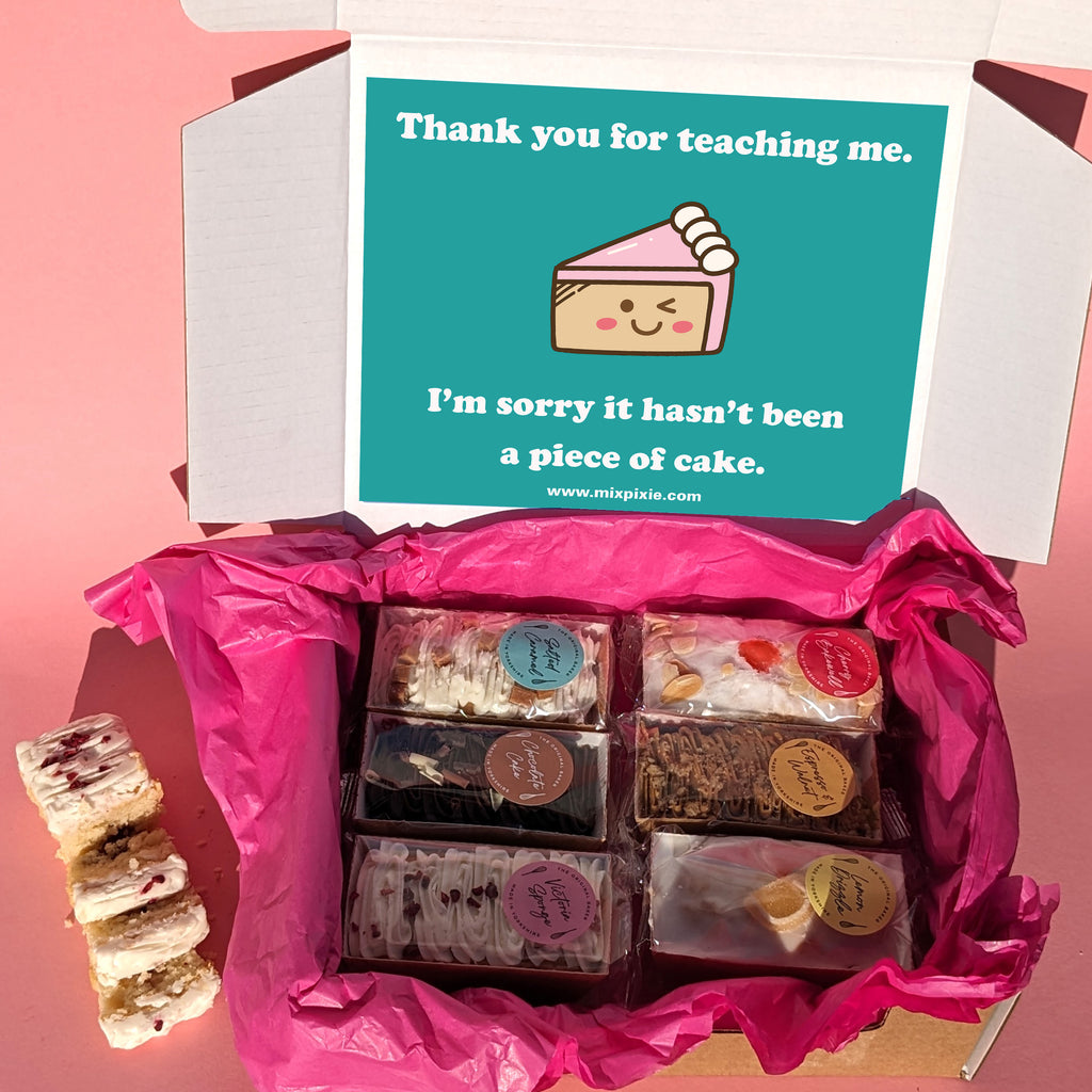 Personalised Six Mini Loaf Cakes Teacher Gift Box MixPixie