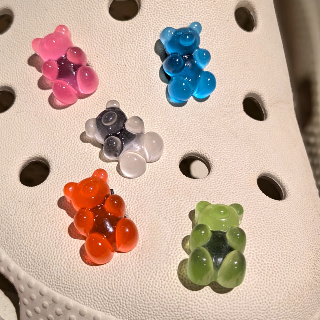 Glow In The Dark Gummy Bear Croc Charms Set MixPixie