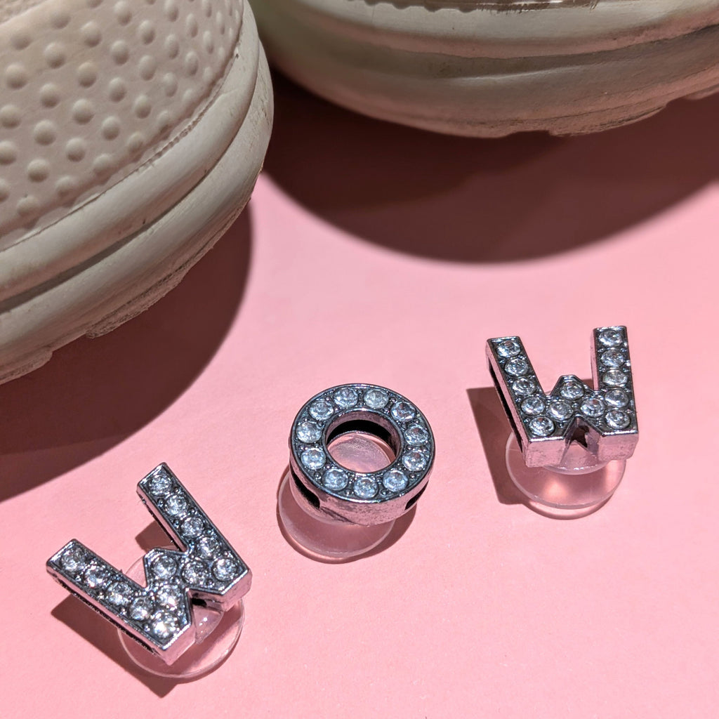 Diamante Style, Metal Croc Charm Alphabet Letters MixPixie