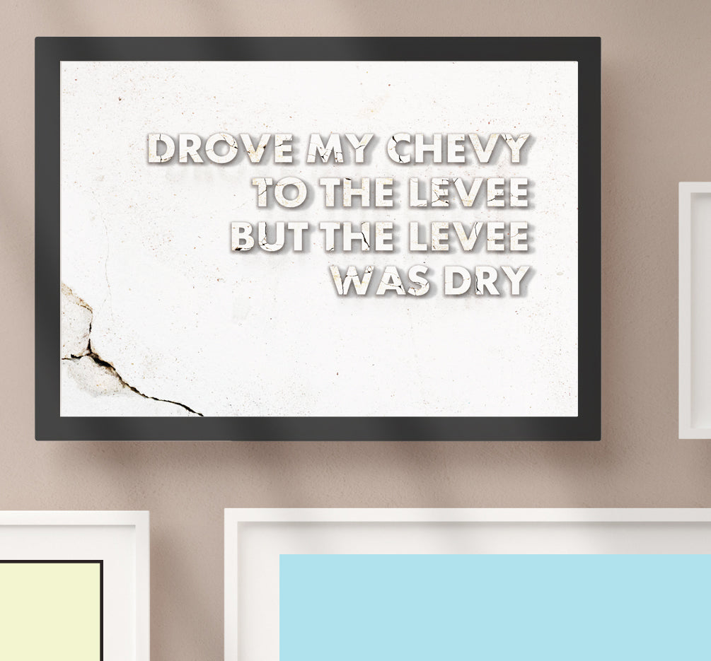 Personalised Framed Stone Wall Lyrics Print MixPixie