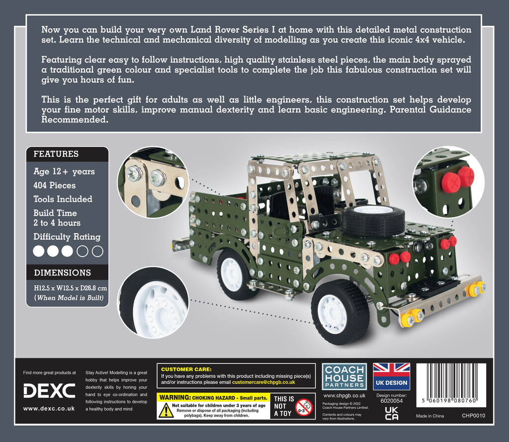 Make Your Own Land Rover Metal Construction Set MixPixie