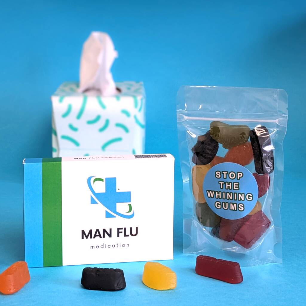 Man Flu Joke Medicine Box With Whine Gums MixPixie