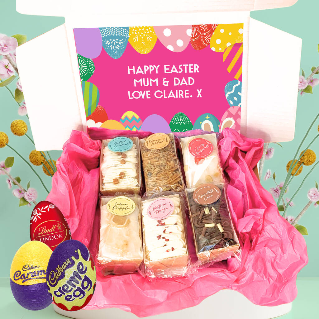 Personalised Cake And Chocolate Easter Egg Gift Box MixPixie