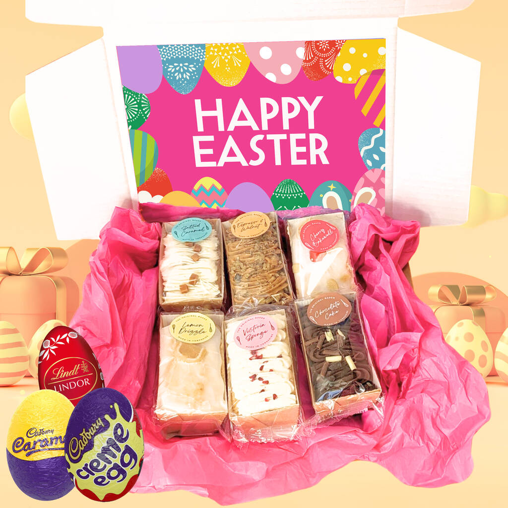 Personalised Cake And Chocolate Easter Egg Gift Box MixPixie