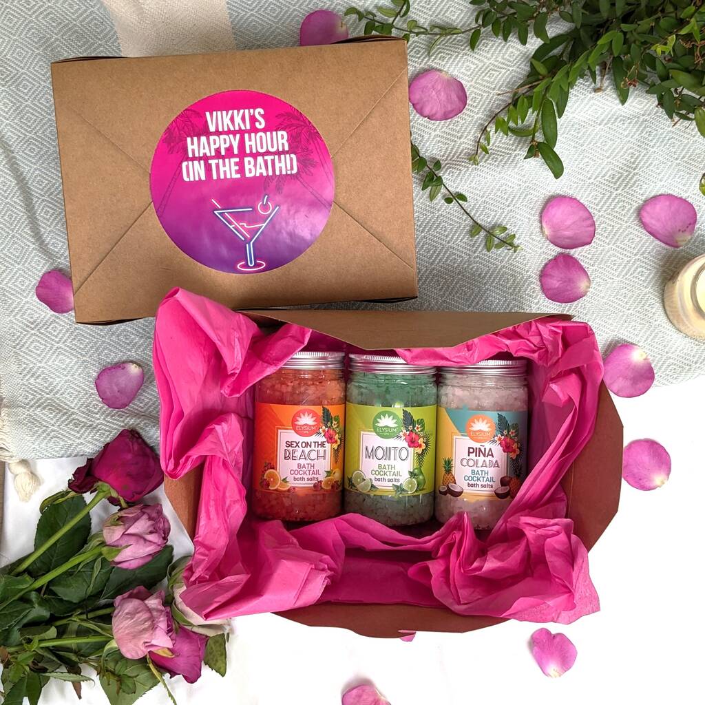 Personalised Cocktail Bath Salts Gift Box MixPixie