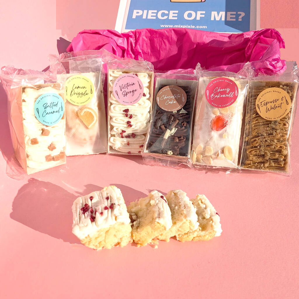 Personalised Six Mini Loaf Cakes Gift Box MixPixie