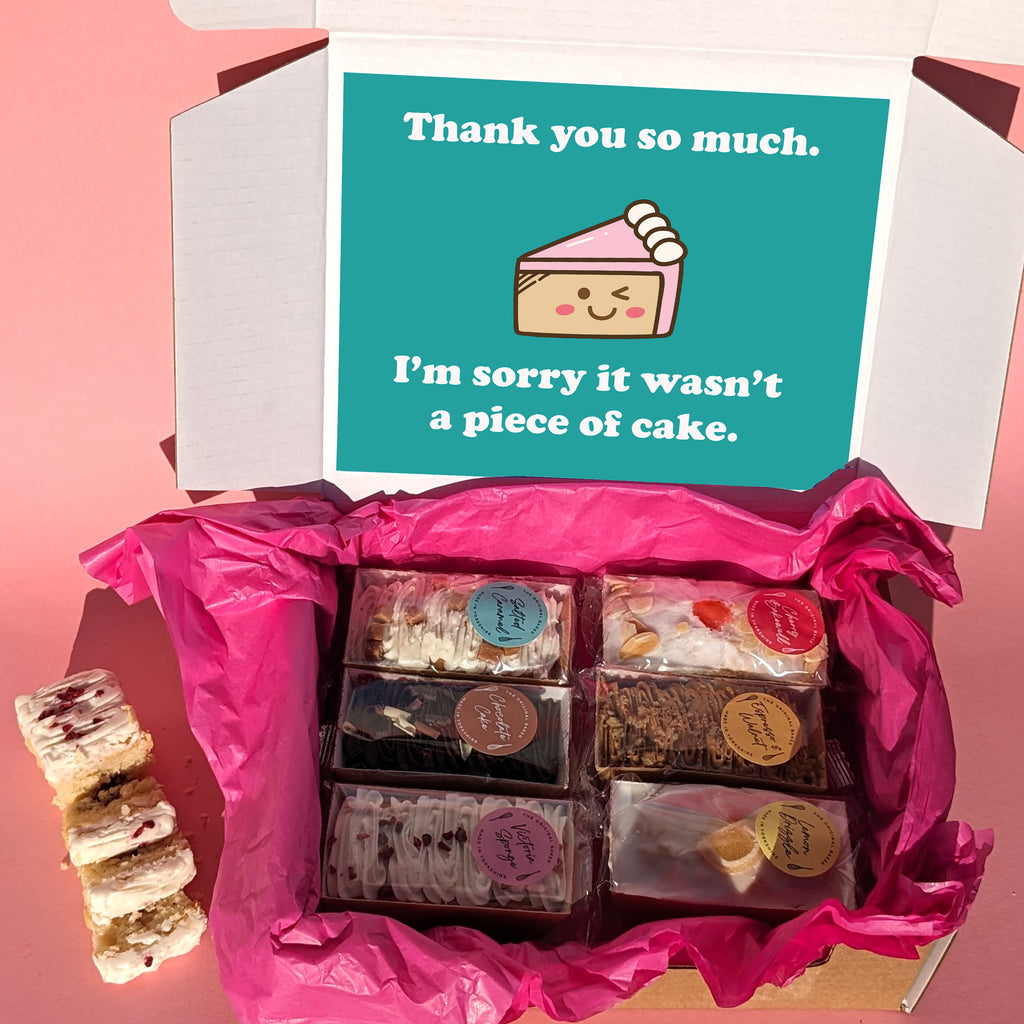 Personalised Six Mini Loaf Cakes Thank You Gift Box MixPixie