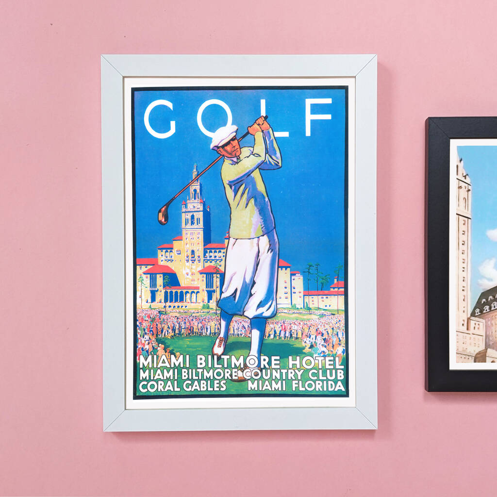 Limited Edition: Vintage Miami Golf Club Poster Print MixPixie