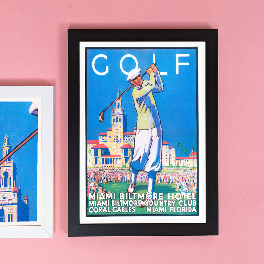 Limited Edition: Vintage Miami Golf Club Poster Print MixPixie