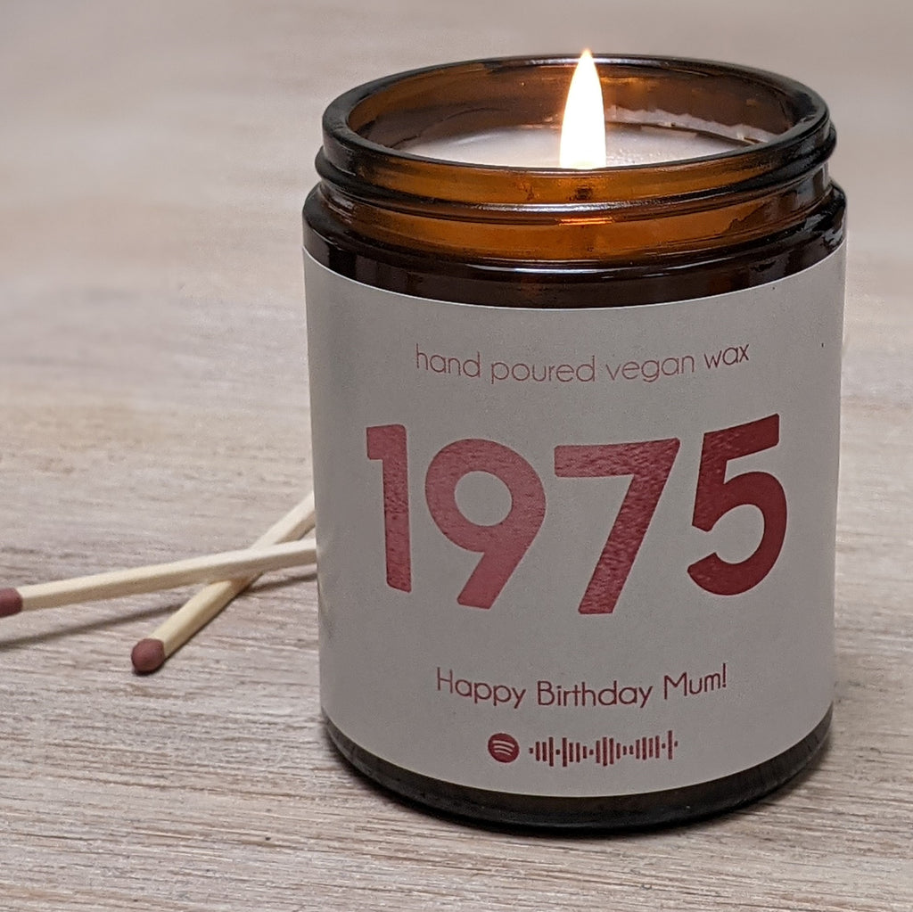 Personalised Special Year Spotify Vegan Candle MixPixie Limited