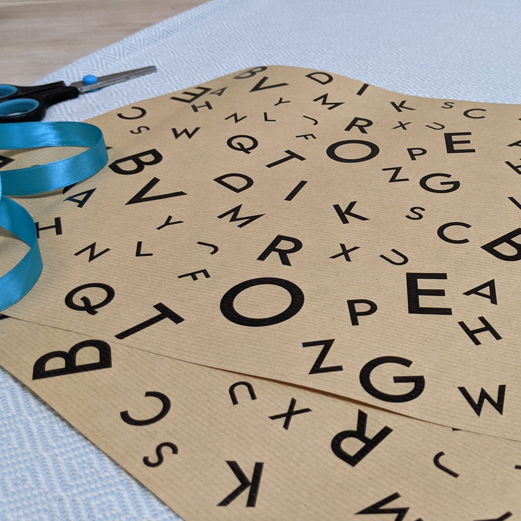 Alphabetical And Numerical Wrapping Paper MixPixie Limited