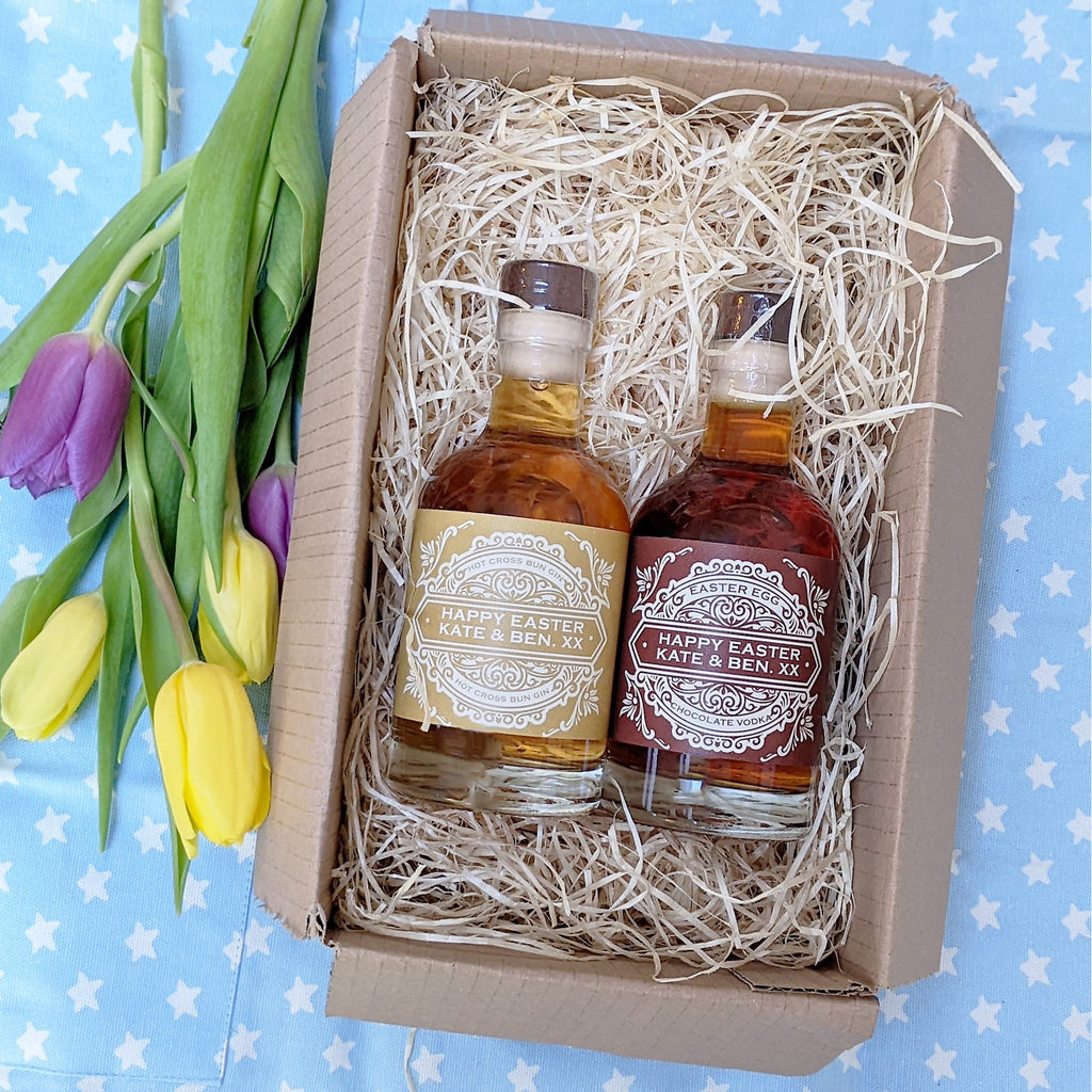 Personalised Hot Cross Bun Gin And Chocolate Vodka MixPixie Limited