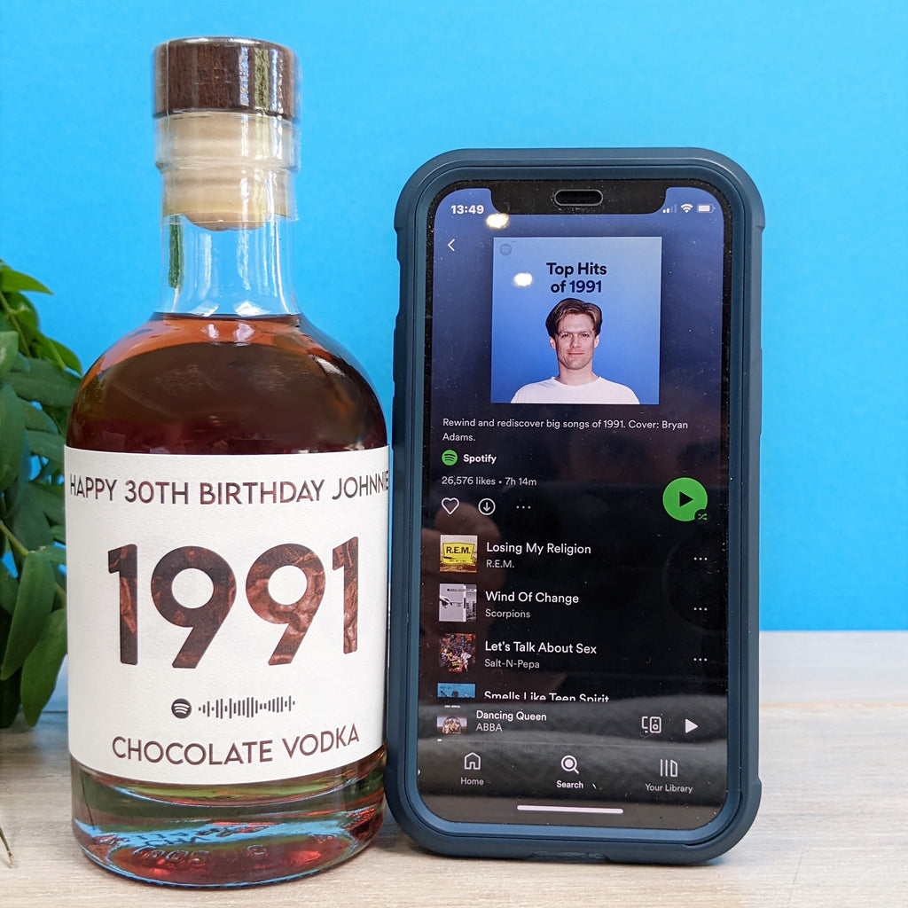 Personalised Special Year Chocolate Vodka With Music MixPixie Limited
