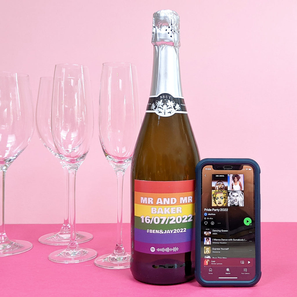 Personalised Pride Party Prosecco And Playlist MixPixie Limited