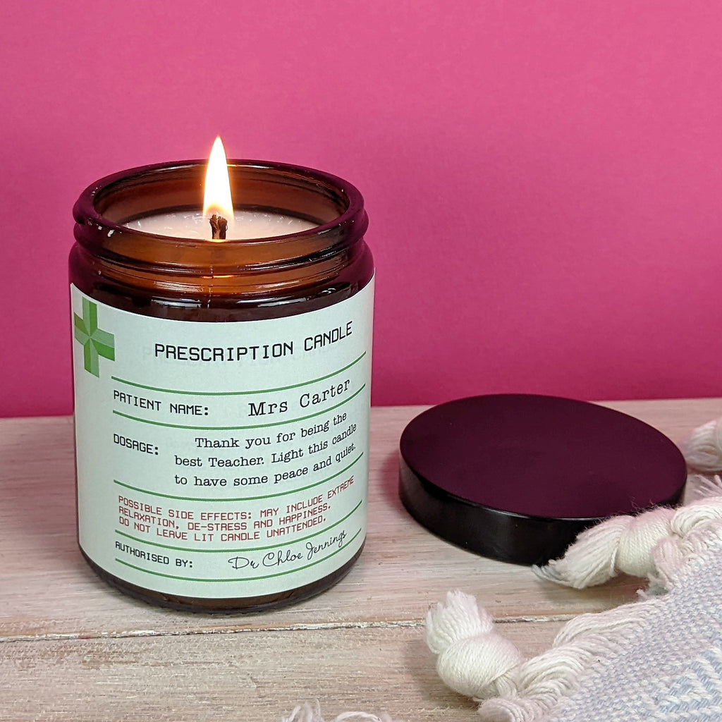 Personalised Prescription Style Scented Vegan Candle MixPixie Limited