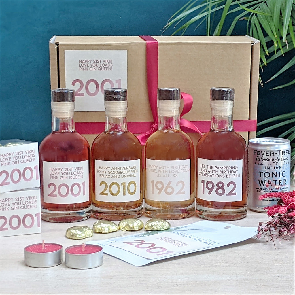Personalised Special Year Gin And Spa Gift Box MixPixie Limited
