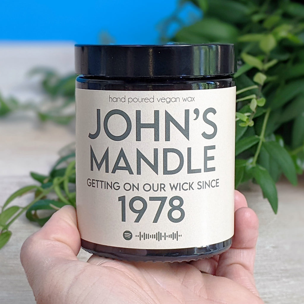 Personalised Funny Men’s Scented Vegan Candle MixPixie Limited
