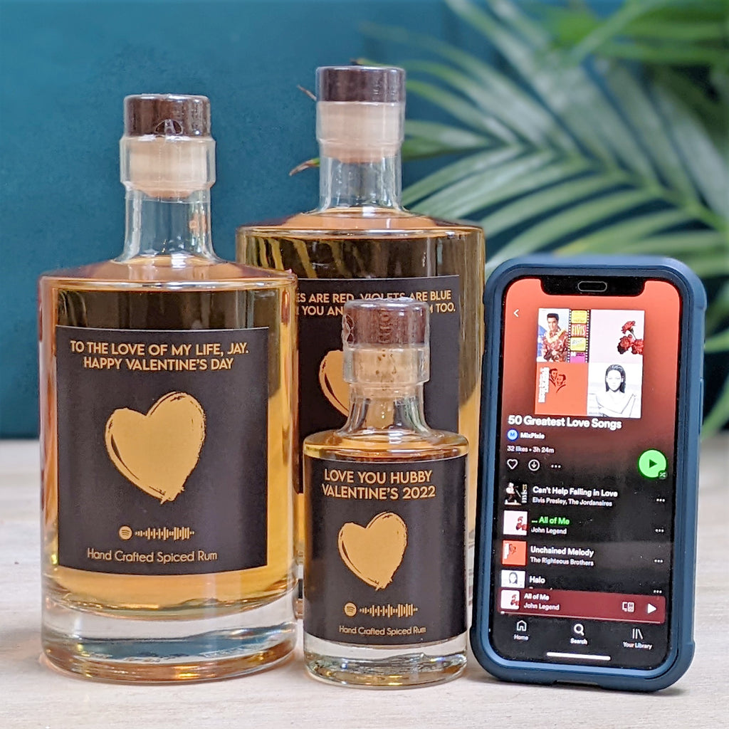 Personalised Valentines Rum With Music MixPixie Limited