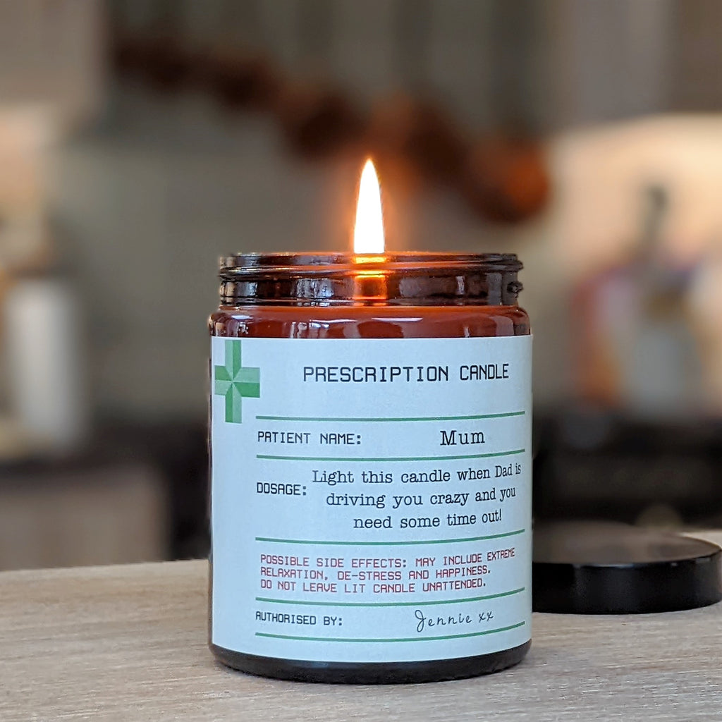 Personalised Prescription Style Scented Vegan Candle MixPixie Limited