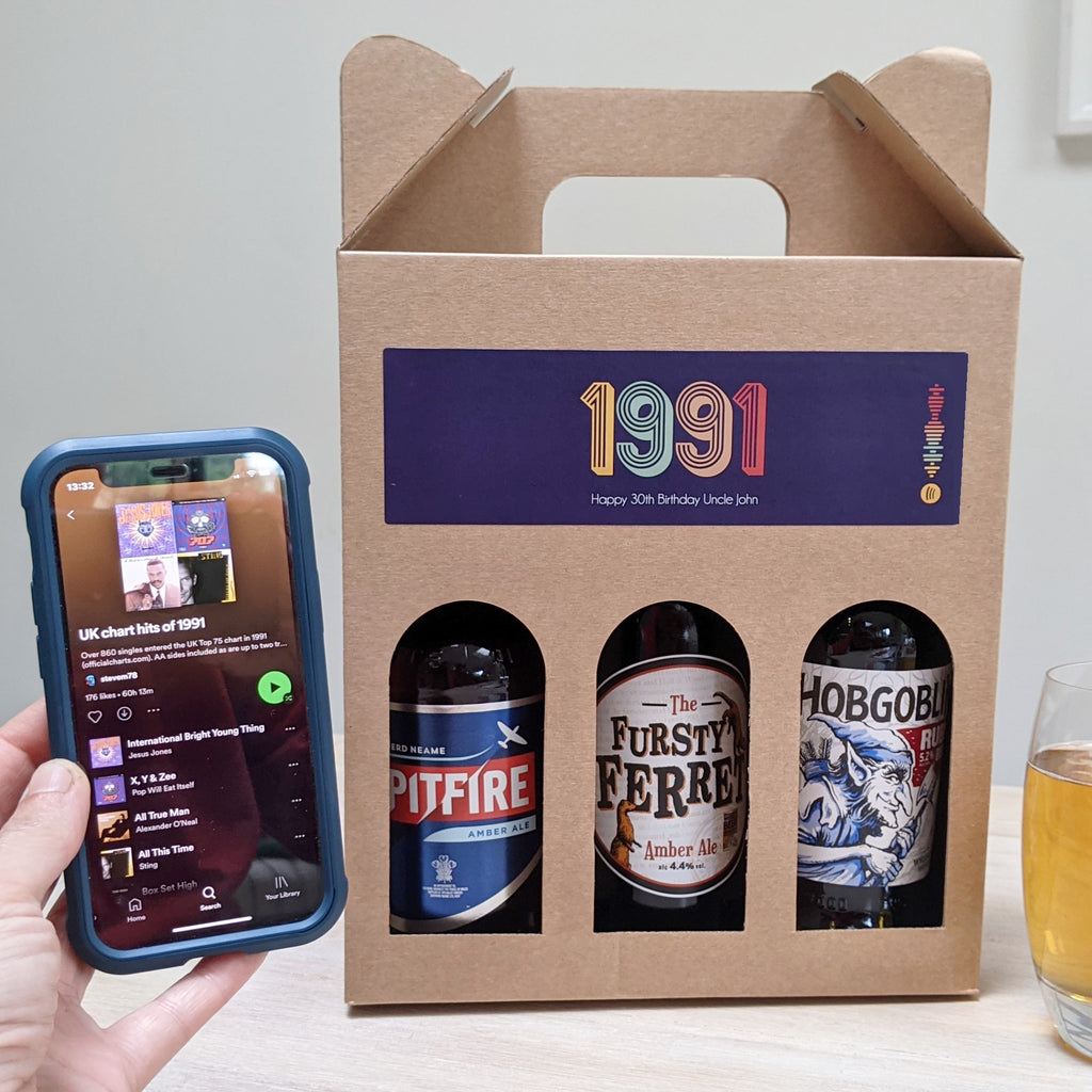 Personalised Special Year Beer Set And Playlist MixPixie Limited