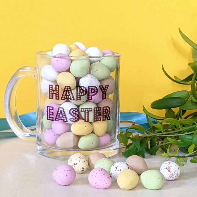 Happy Easter Mug Filled With Coated Chocolate Eggs MixPixie Limited