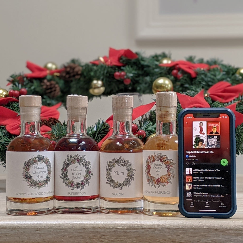 Personalised Christmas Flavoured Gin With Music MixPixie Limited