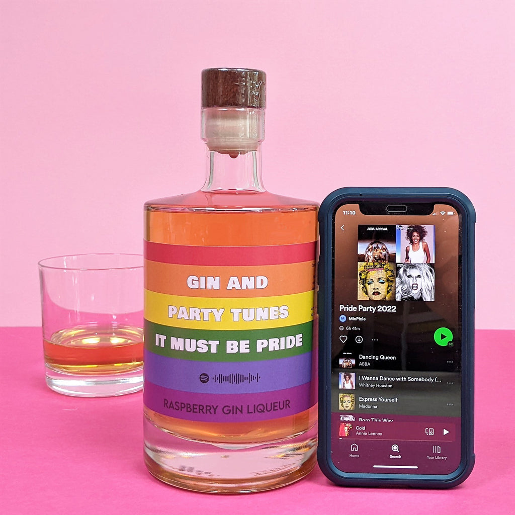 Personalised Pride Party Flavoured Gins With Music MixPixie Limited