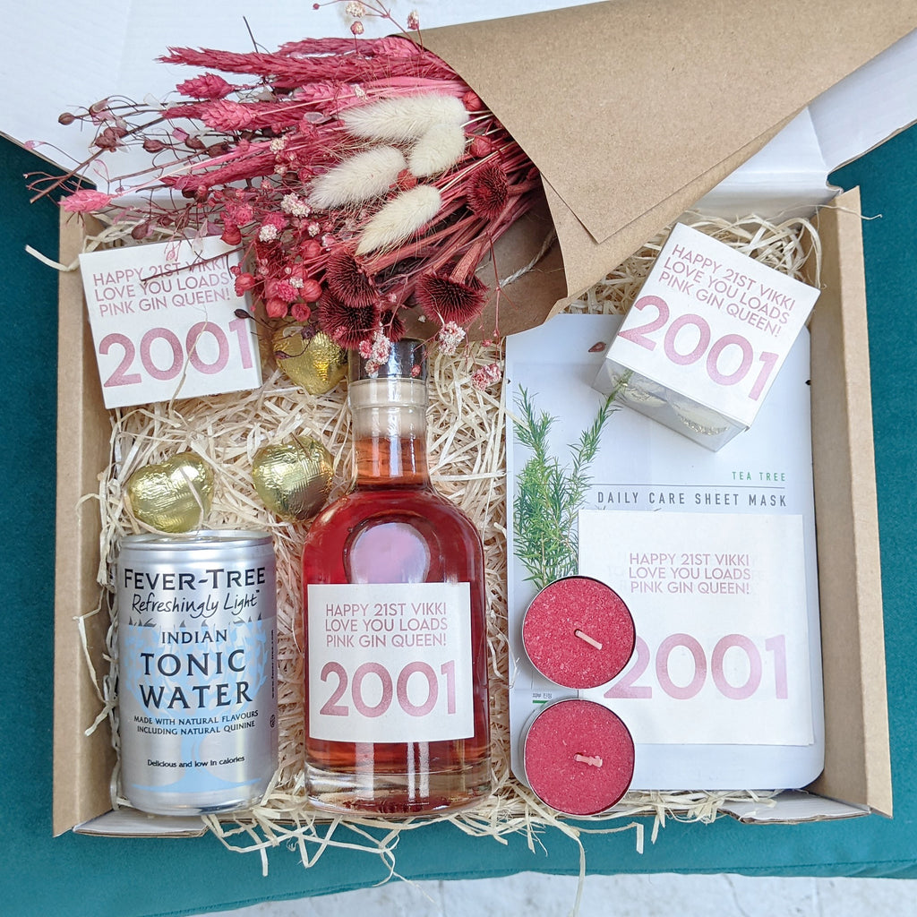 Personalised Special Year Gin And Spa Gift Box MixPixie Limited