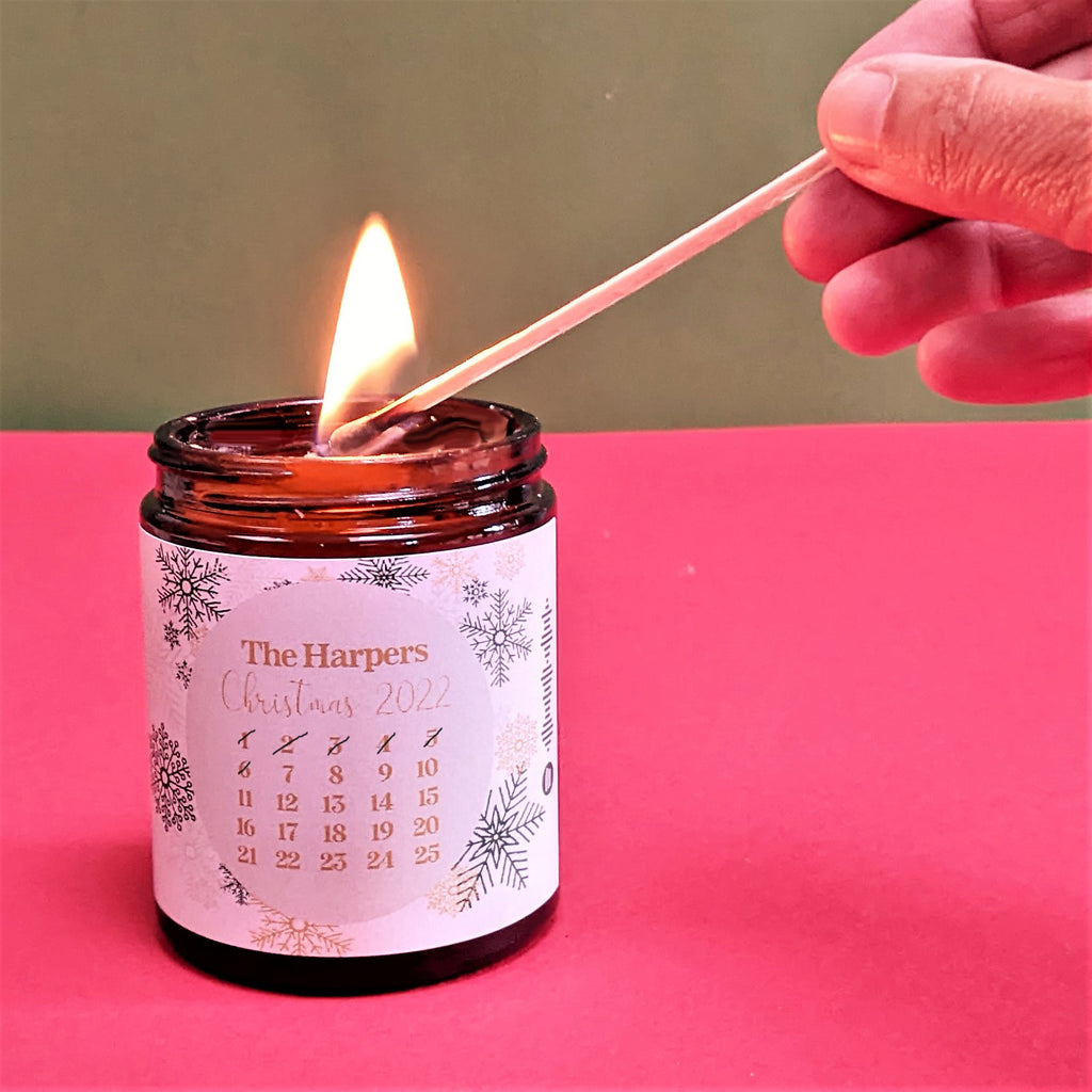 Personalised Advent Scented Candle With Music MixPixie