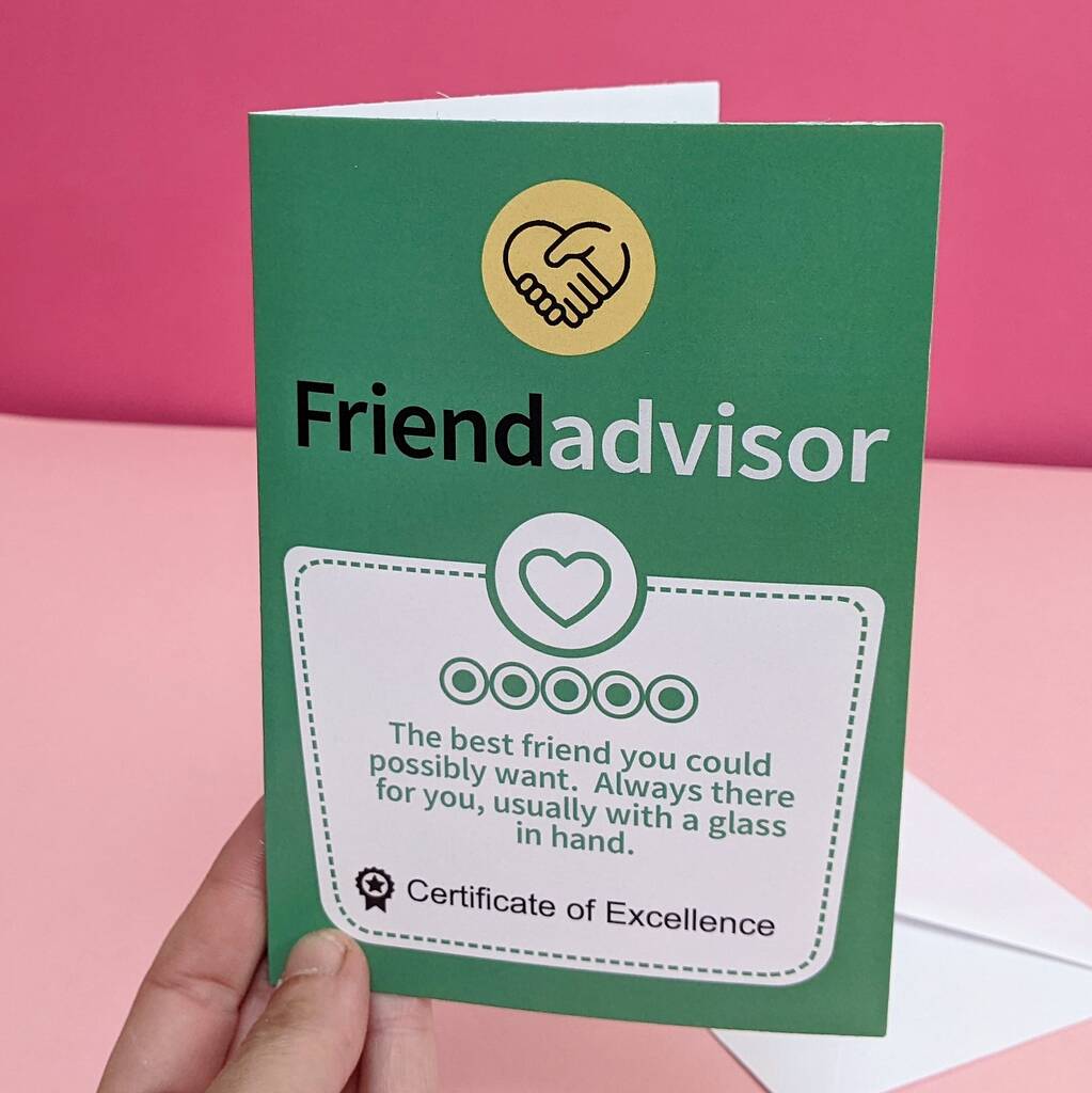 Friend Advisor Review Greetings Card MixPixie