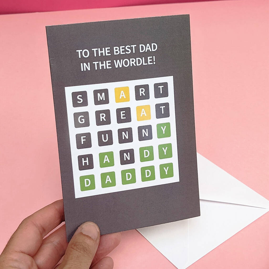 Limited Edition Wordle Card For Dads MixPixie