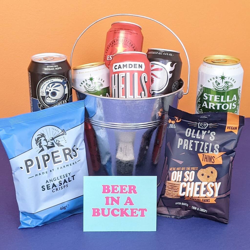 Personalised Beer In A Bucket Gift Set MixPixie