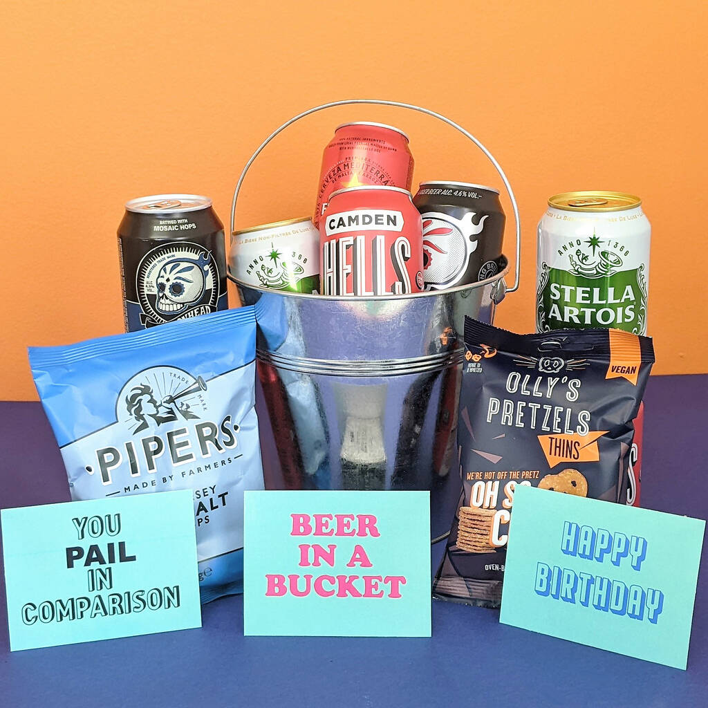 Personalised Beer In A Bucket Gift Set MixPixie