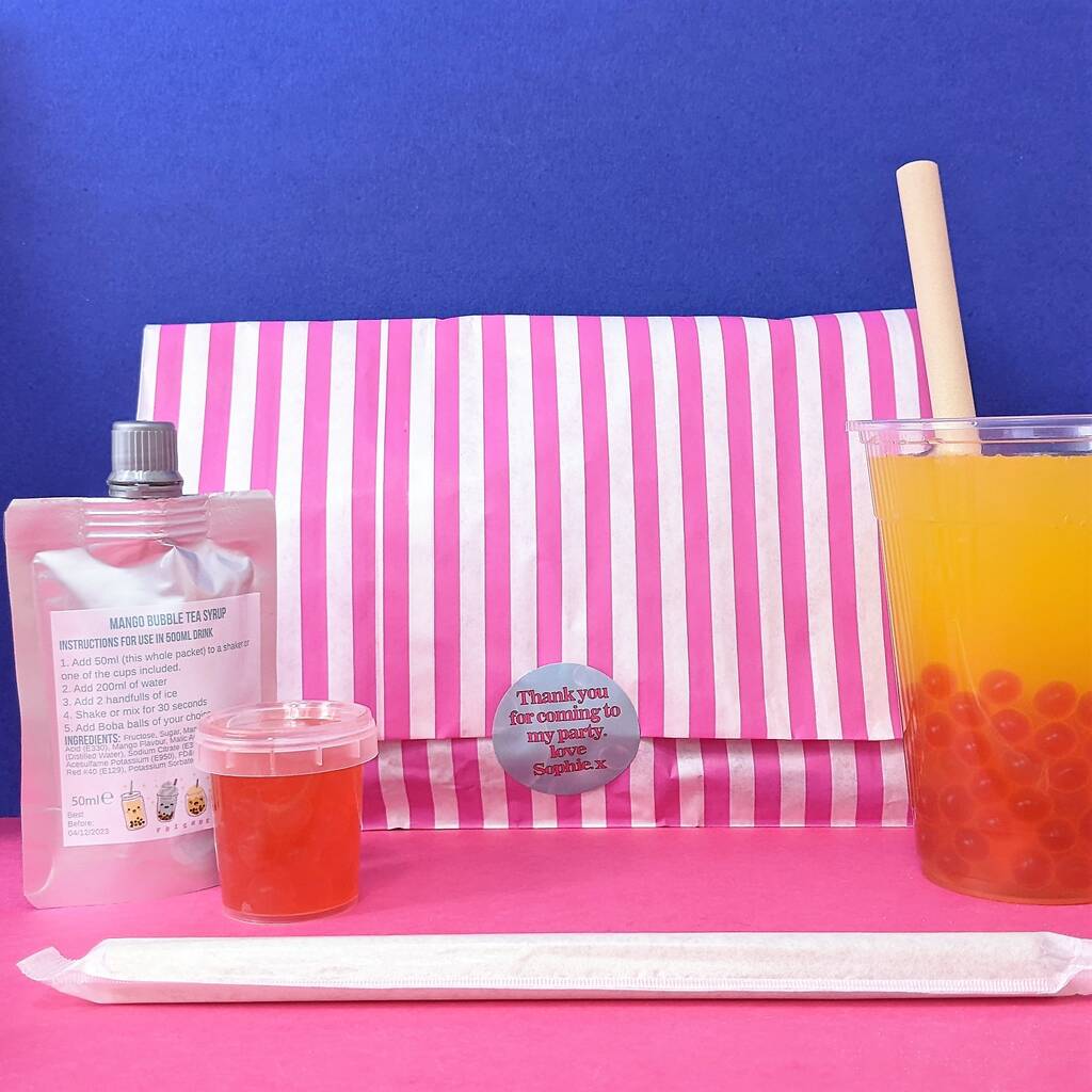 Personalised Bubble Tea Party Bags And Favours MixPixie