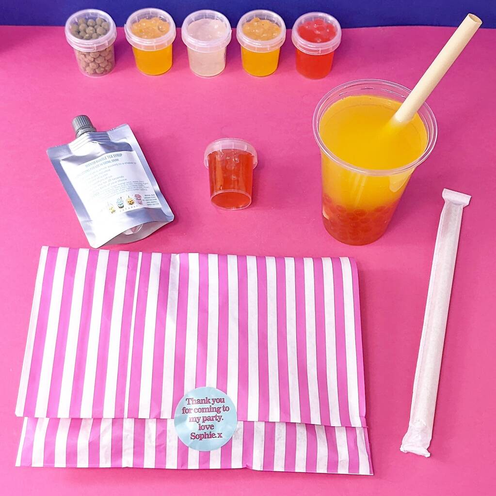 Personalised Bubble Tea Party Bags And Favours MixPixie