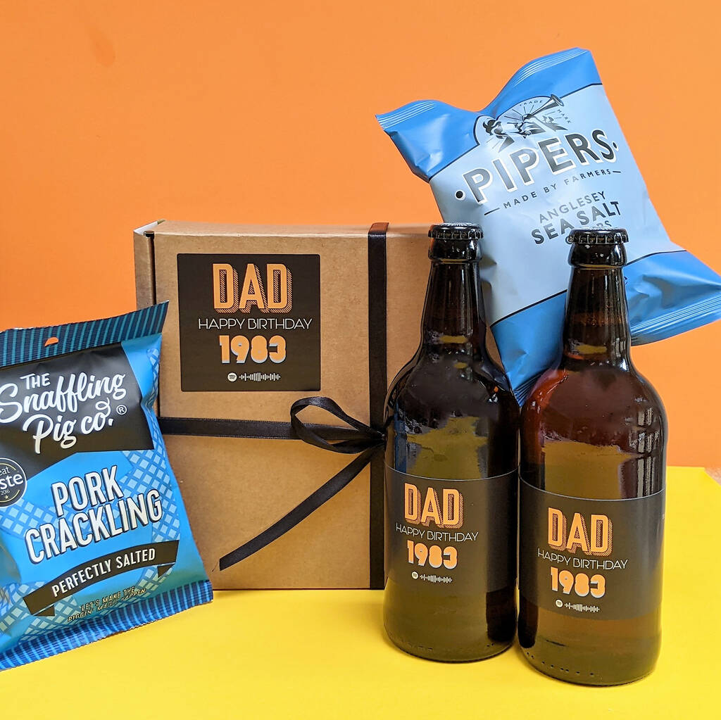 Personalised Special Year Beer And Snacks Hamper MixPixie Limited