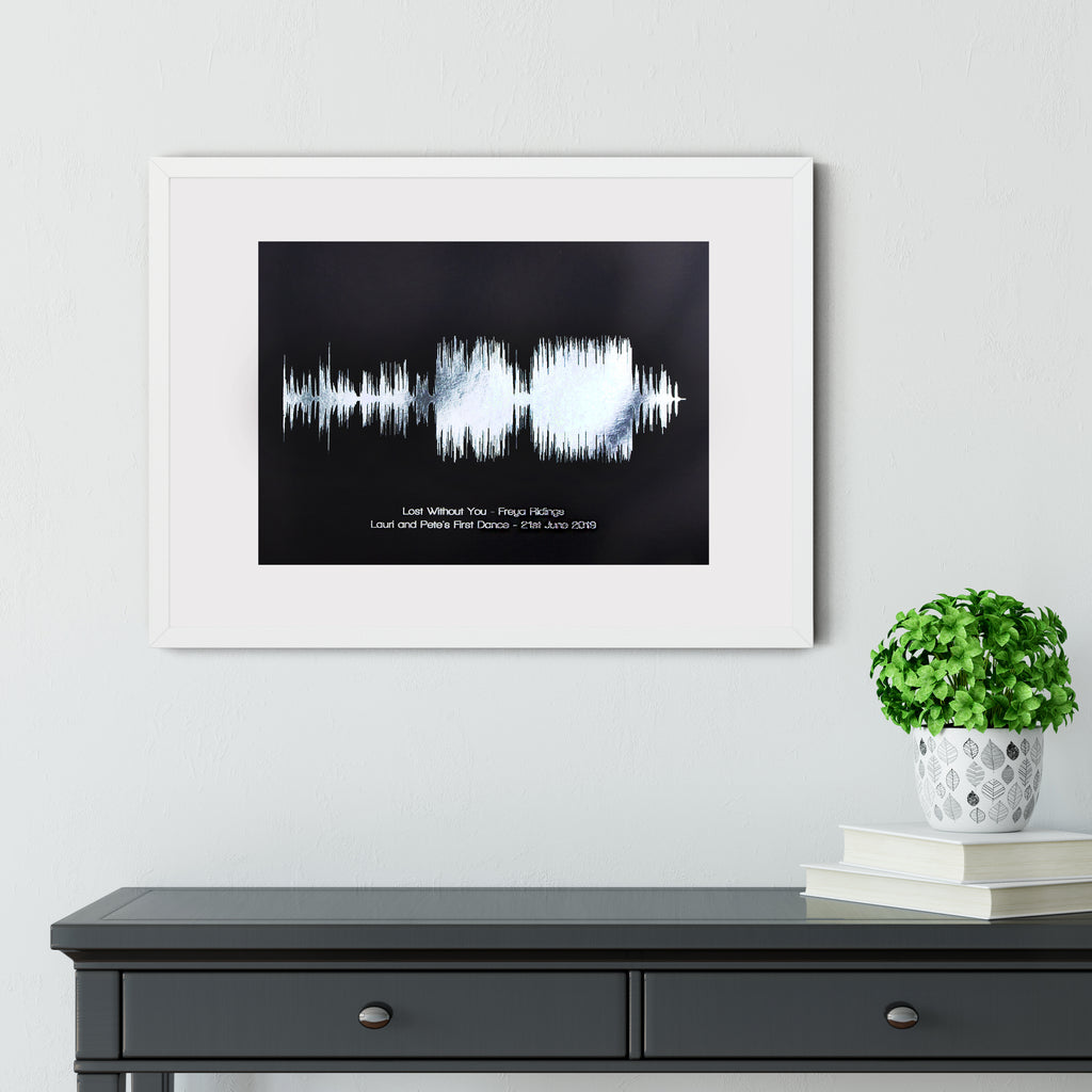 Personalised Metallic Sound Wave Song Print MixPixie Limited