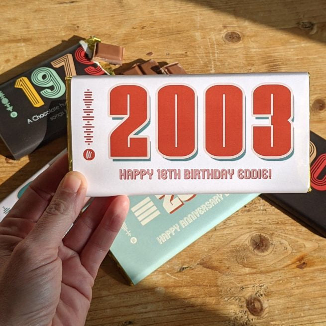 Personalised Special Year Chocolate Bar With Playlist MixPixie Limited