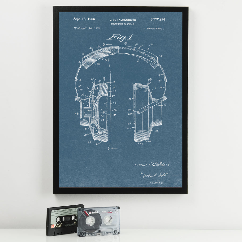 Headphones Patent Music Print MixPixie Limited