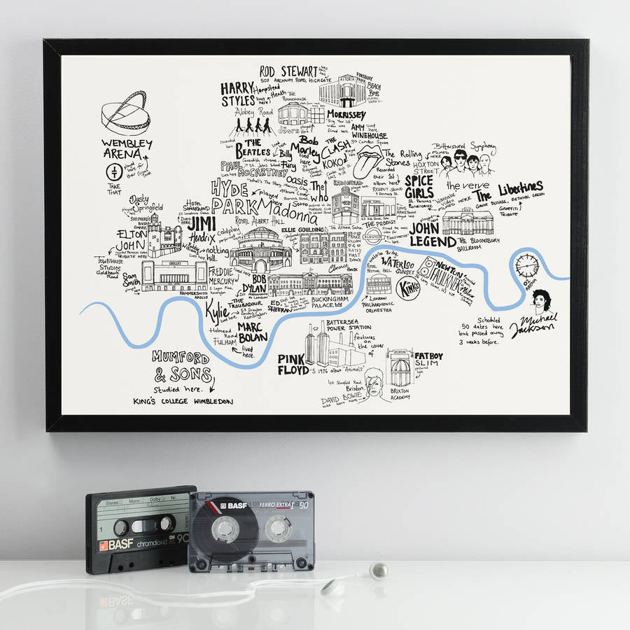 Hand Drawn Music Maps Of UK Cities MixPixie Limited