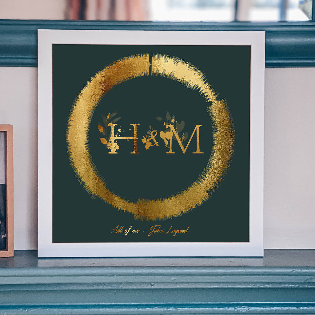 Personalised Couples Favourite Song Sound Wave Print MixPixie Limited